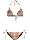 Burberry Vintage Check Triangle Bikini In Brown