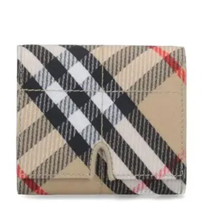 Burberry Vintage Check Trifold Wallet In Brown