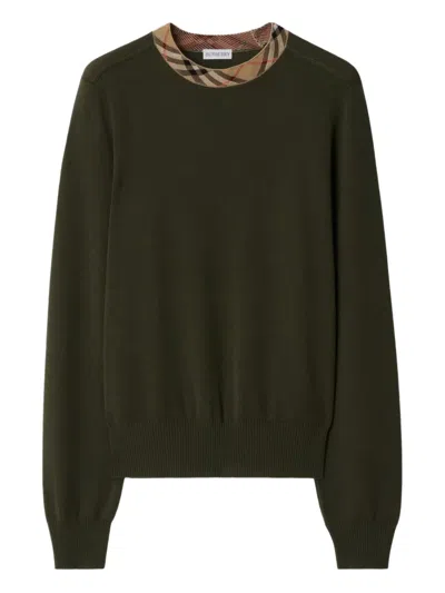 BURBERRY VINTAGE CHECK-TRIM JUMPER