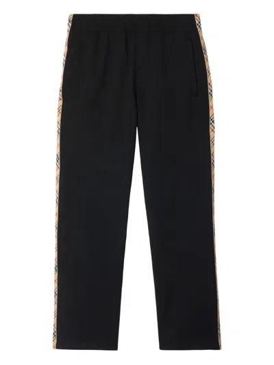 Burberry Vintage Check-trim Track Pants In Black