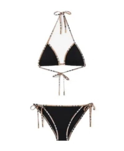 BURBERRY BURBERRY CHECKED-TRIM TWO-PIECE SWIMSUIT