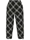 Burberry Nylon Trouser With Check Print In Braun