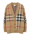 Burberry Caragh Checked Cardigan In Cashmere In Nude