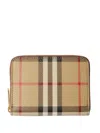 Burberry Monogram Zip Around Wallet Check Pattern In Multi
