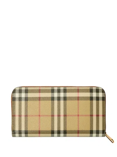 Burberry Checkered Zip-around Wallet In Multi