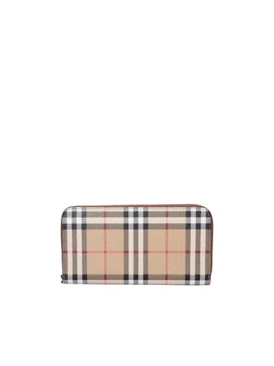 Burberry Vintage Check Wallet In Beige