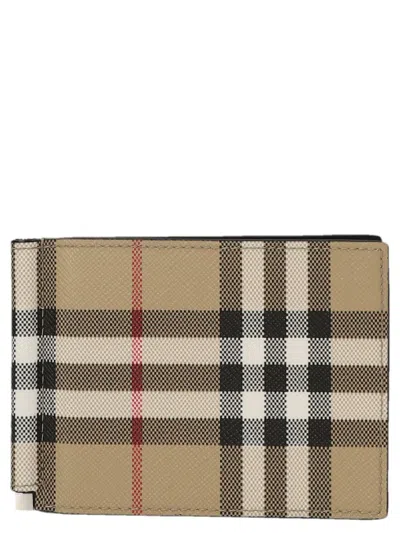 Burberry Vintage Check Wallet In Beige