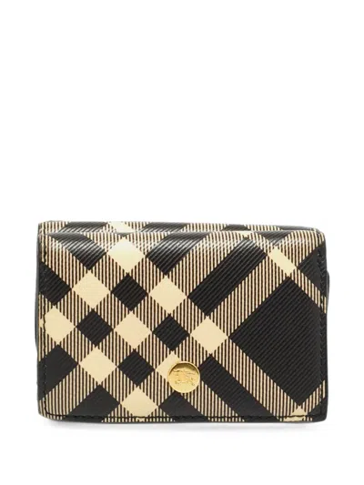 Pre-owned Burberry Vintage Check Wallet In Black