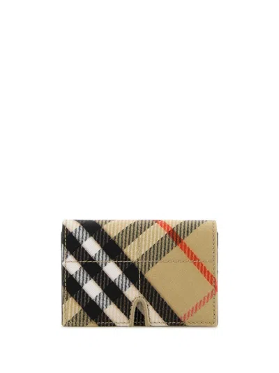 Burberry Vintage Check Wallet In Nude