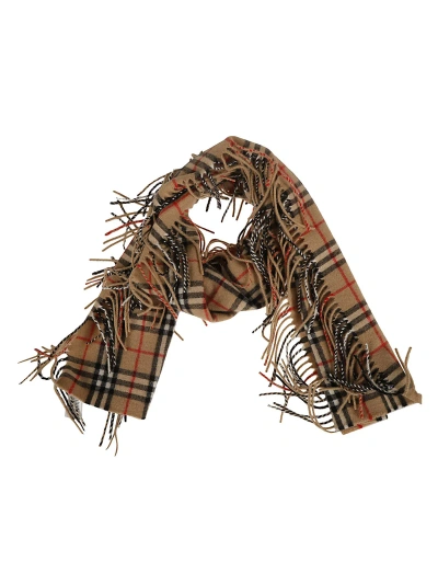 Burberry Vintage Check Washed Happy Scarf In Archive Beige