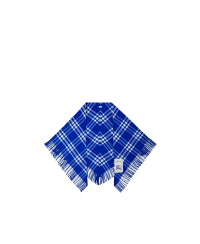 Burberry Vintage Check Wool Scarf In Blue