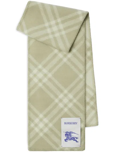 Burberry Neutral Vintage Check Wool Scarf In Green