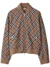 Burberry Check Print Wool Blend Harrington Jacket In Neutrals