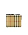 Burberry Beige Check Large Bifold Wallet In Nude