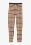 Burberry Women Archive Check Leggings In Beige