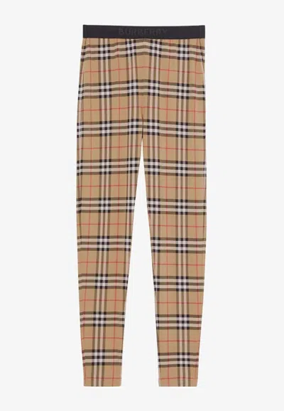 Burberry Vintage Checked Leggings In Beige