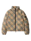 Burberry Check Ambleside High Collar Puffer Coat In Multi