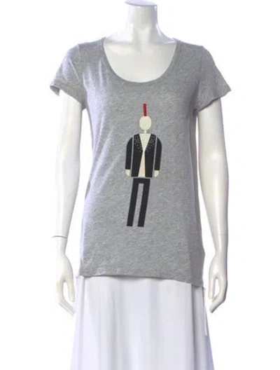 Pre-owned Burberry Vintage Graphic Print T-shirt In Gray