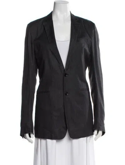 Pre-owned Burberry Vintage Linen Blazer In Gray