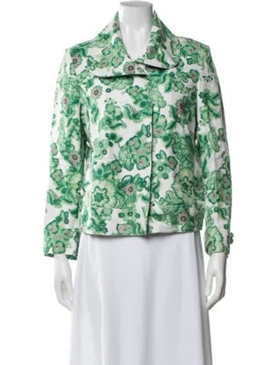 Pre-owned Burberry Vintage Linen Jacket In Green