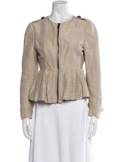 Pre-owned Burberry Vintage Linen Jacket In Neutrals