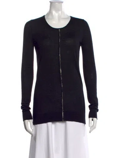 Pre-owned Burberry Vintage Merino Wool Sweater In Black