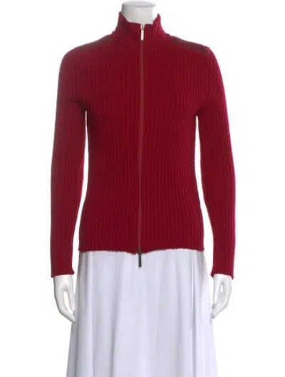 Pre-owned Burberry Vintage Merino Wool Sweater In Red