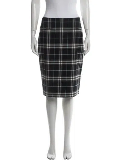Pre-owned Burberry Vintage Midi Length Skirt In Black