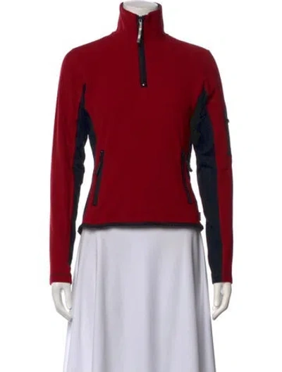Pre-owned Burberry Vintage Mock Neck Sweatshirt In Red