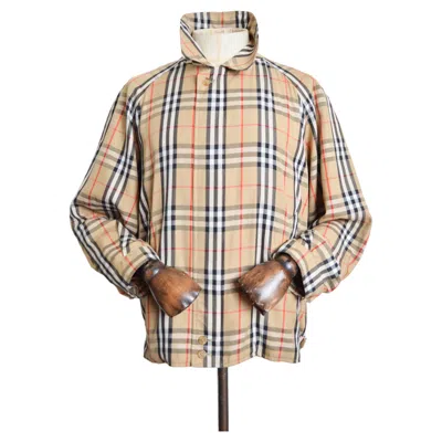 Pre-owned Burberry Vintage Nova Check  Tartan Harrington Bomber Jacket Circa 1980. In Sand