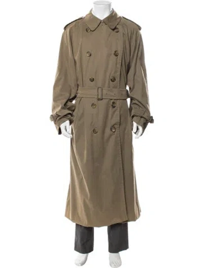 Pre-owned Burberry Vintage Nova Check Pattern Trench Coat In Neutrals