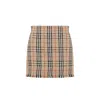 Burberry Catia Check Cotton Blend Mini Skirt In Neutral