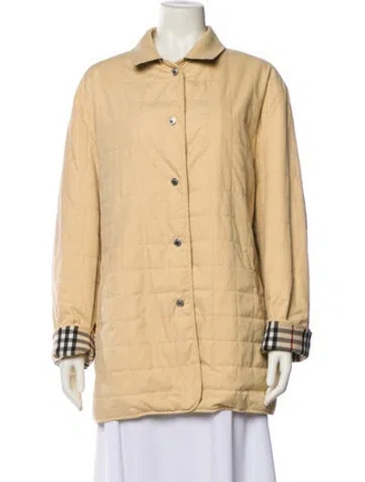 Pre-owned Burberry Vintage Plaid Print Coat In Neutral