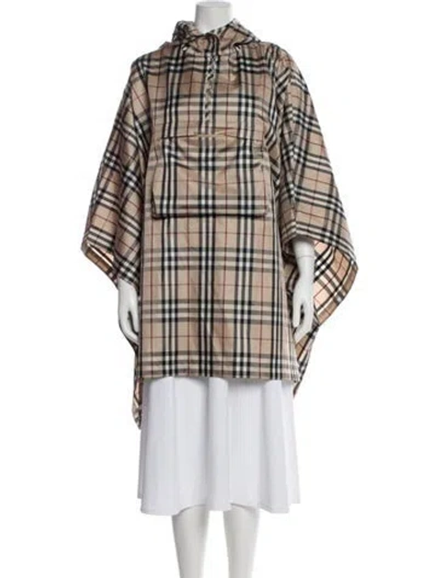 Pre-owned Burberry Vintage Plaid Print Coat In Neutral