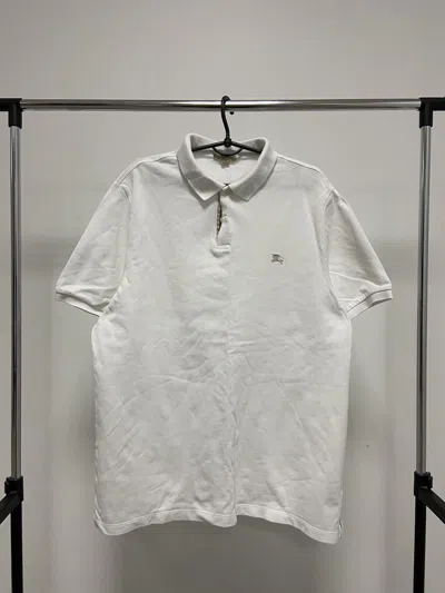 Pre-owned Burberry Vintage Polo T Shirt Small Logo Luxury In White