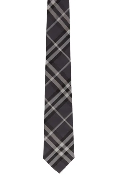 Burberry Vintage Scale Check Tie In Charcoal