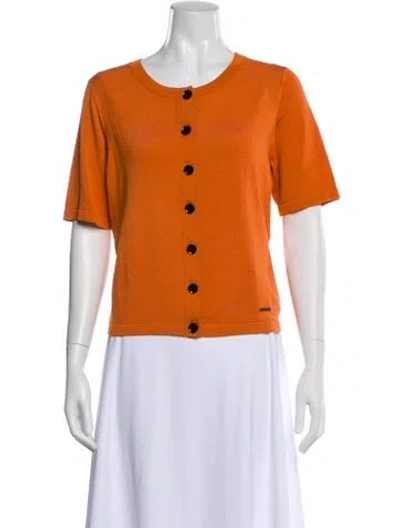 Pre-owned Burberry Vintage Scoop Neck Sweater In Orange