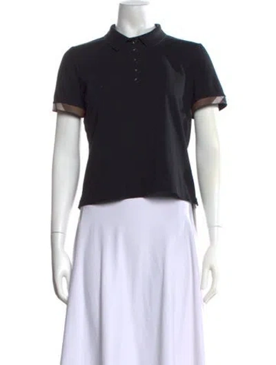 Pre-owned Burberry Vintage Short Sleeve Polo In Black