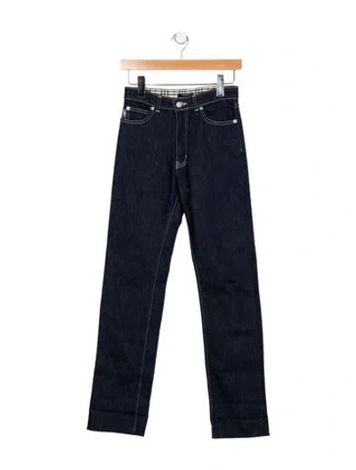 Pre-owned Burberry Vintage Straight Leg Jeans In Blue