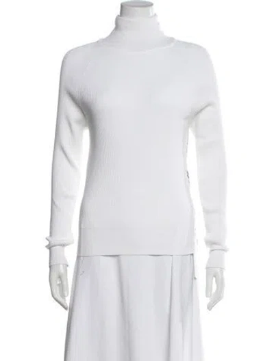 Pre-owned Burberry Vintage Turtleneck Sweater In White