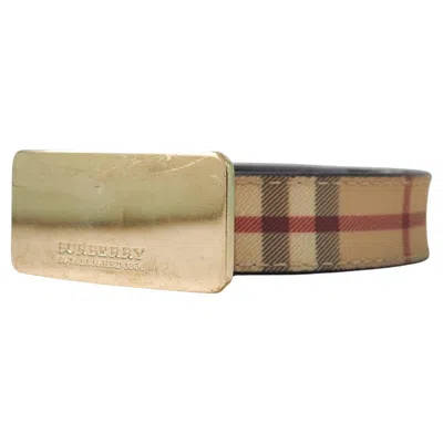 Pre-owned Burberry Vintage Unisex Belt With Gold Hardware, 21st Century Design In Brown