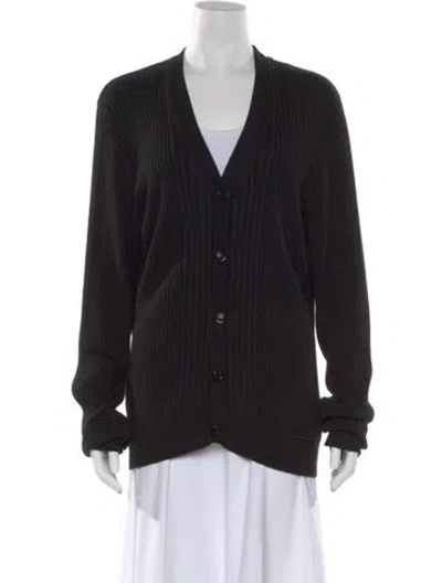 Pre-owned Burberry Vintage V-neck Sweater In Black