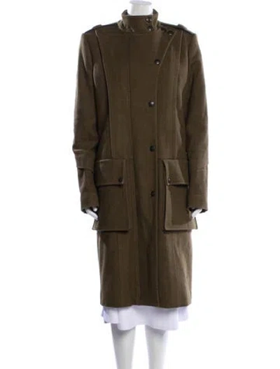 Pre-owned Burberry Vintage Wool Parka In Green