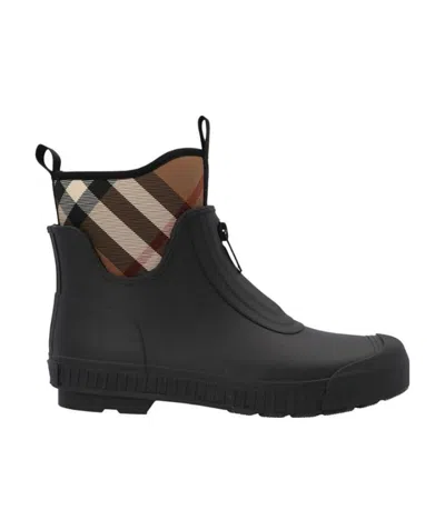 Burberry Vintage-check Rain Boots In Black