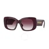 Burberry Womens Red Be4410 Square-frame Acetate Sunglasses In Violet