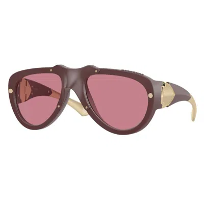 Burberry Violet Pilot Unisex Sunglasses Be4433u 414075 In Pink