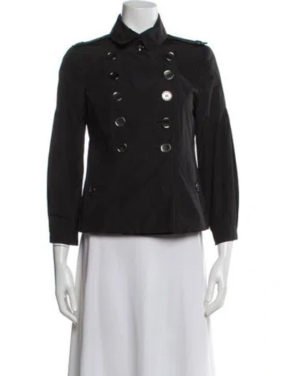 Pre-owned Burberry Virgin Wool Biker Jacket In Black