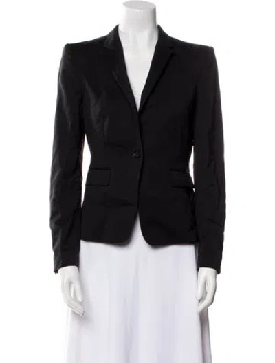 Pre-owned Burberry Virgin Wool Blazer In Black