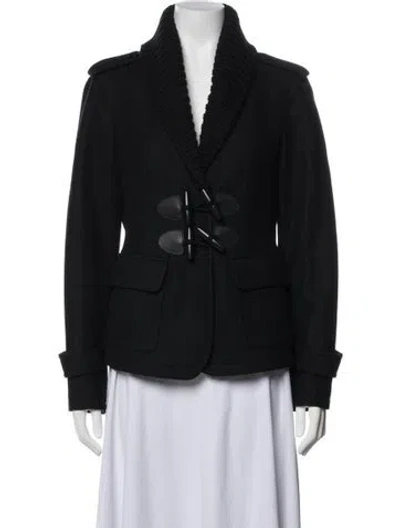 Pre-owned Burberry Virgin Wool Blazer In Black