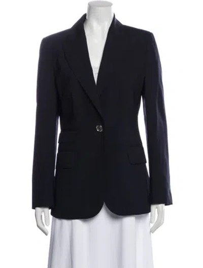 Pre-owned Burberry Virgin Wool Blazer In Blue